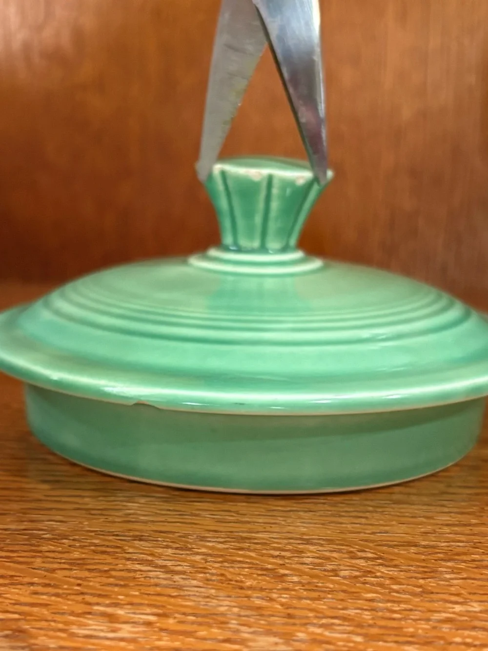 Vintage Fiesta HLC USA Large Teapot Original Green Art Deco MCM Cottagecore